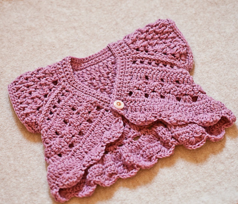 PATRON au crochet Butterfly Shrug Cardigan tailles bébé jusqu'à 6 ans en anglais seulement image 4