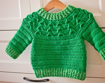 Crochet PATTERN  - Peer Gynt Sweater (child sizes 0-6m up to 9-10y) (English only)