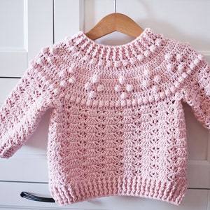 PATRÓN de crochet - Suéter jaspeado (tallas de niño de 0 a 6 meses hasta 9 a 10 años) (solo en inglés)