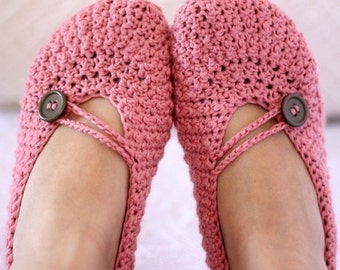 Crochet PATTERN - Pretty in Pink Ladies Slippers (English only)