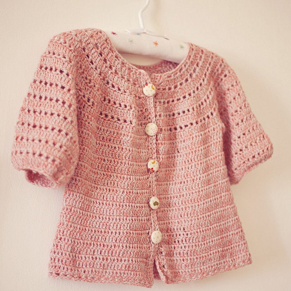 Crochet Cardigan PATTERN  - Sophie's Cardigan (sizes from 6months up to 5 years) (English only)