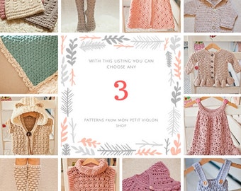 Pattern Package -  choose any 3 crochet patterns (English only)