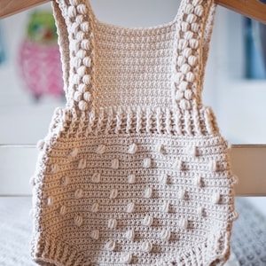 Crochet PATTERN Bobble Romper sizes 0-3, 6-9, 12-18 months English only image 5