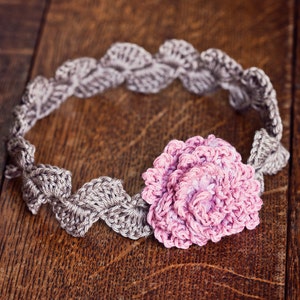 Crochet PATTERN Centifolia Rose Headband sizes baby to adult English only image 4