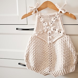 Crochet PATTERN  - Granny Pentagon Romper (sizes 0-6, 6-12, 12-18 and 18-24 months) (English only)