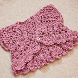 PATRON au crochet Butterfly Shrug Cardigan tailles bébé jusqu'à 6 ans en anglais seulement image 1