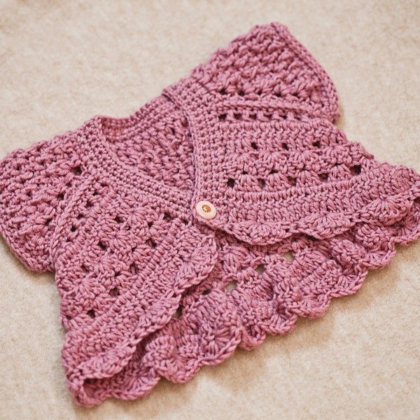 Crochet PATTERN - Butterfly Shrug - Cardigan (sizes baby up to 6 years) (English only)