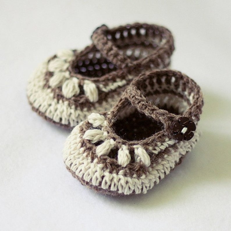 PATRON au crochet Chaussons bébé chocolat en anglais seulement image 2