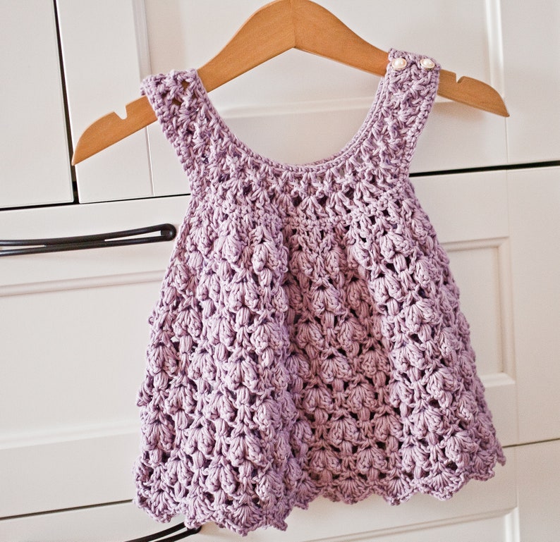 PATRON Vestido a crochet Vestido Candytuft tallas hasta 8 años solo en inglés imagen 8