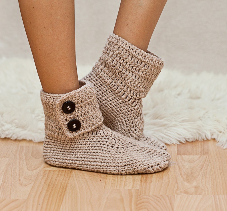 Crochet PATTERN pdf file Ladies Ankle Boots English only image 1