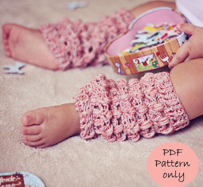 Crochet PATTERN Cashwool Leg Warmers sizes baby to adult English only image 1