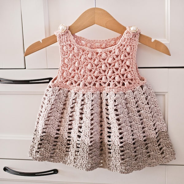 Crochet dress PATTERN - Pearly Dress (sizes from 0-6m up to 8 years) (English only)