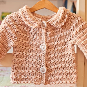 Crochet PATTERN - Meringue Cardigan (sizes 6-12m up to 7-8years) (English only)