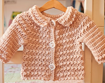 Crochet PATTERN - Meringue Cardigan (sizes 6-12m up to 7-8years) (English only)