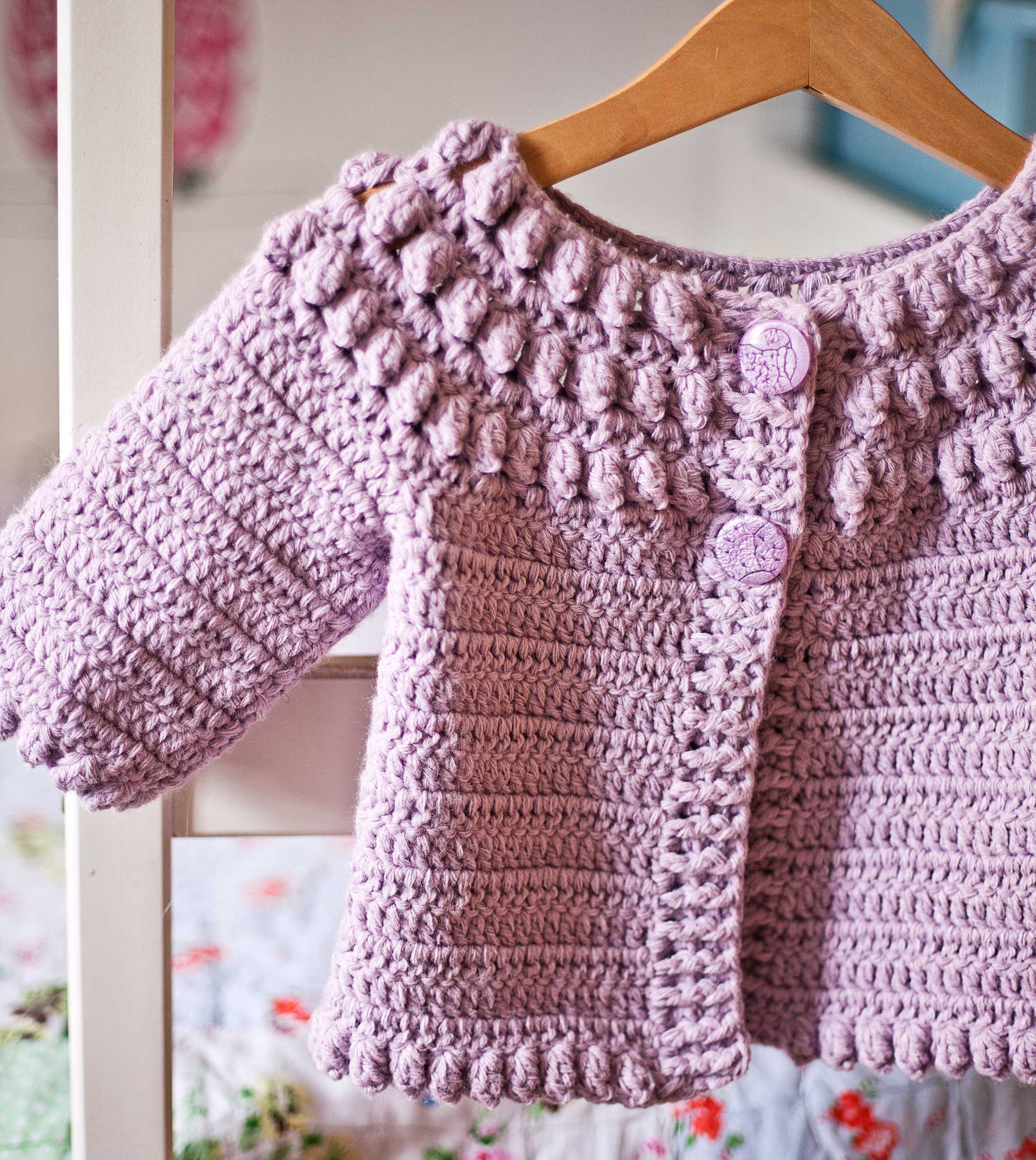 Crochet PATTERN Popcorn Cardigan sizes Baby up to 10 Years - Etsy