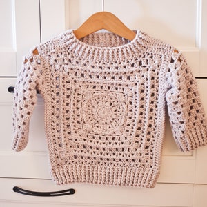 Crochet PATTERN  - Granny Sweater (child sizes from 0-6m up to 9-10years) (English only)