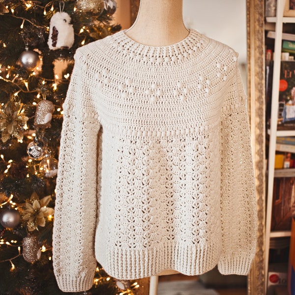 Crochet PATTERN  - Mama Heatherly Sweater (sizes S, M, L, XL, XXL) (English only)