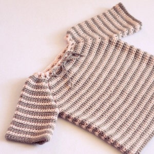 Crochet PATTERN Raglan Baby Sweater sizes baby, toddler English only image 1