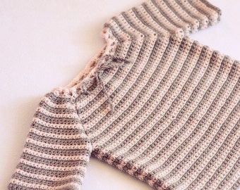 Crochet PATTERN - Raglan Baby Sweater (sizes baby, toddler) (English only)