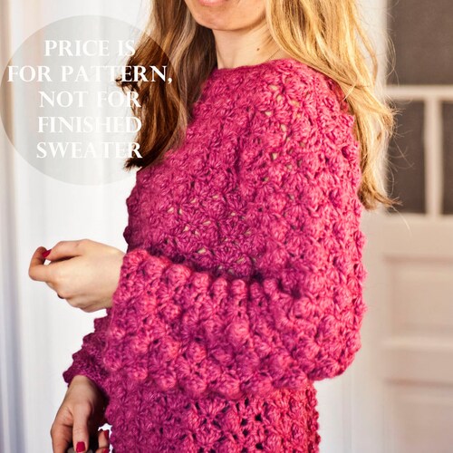 Crochet Cardigan PATTERN Ladies Popcorn 