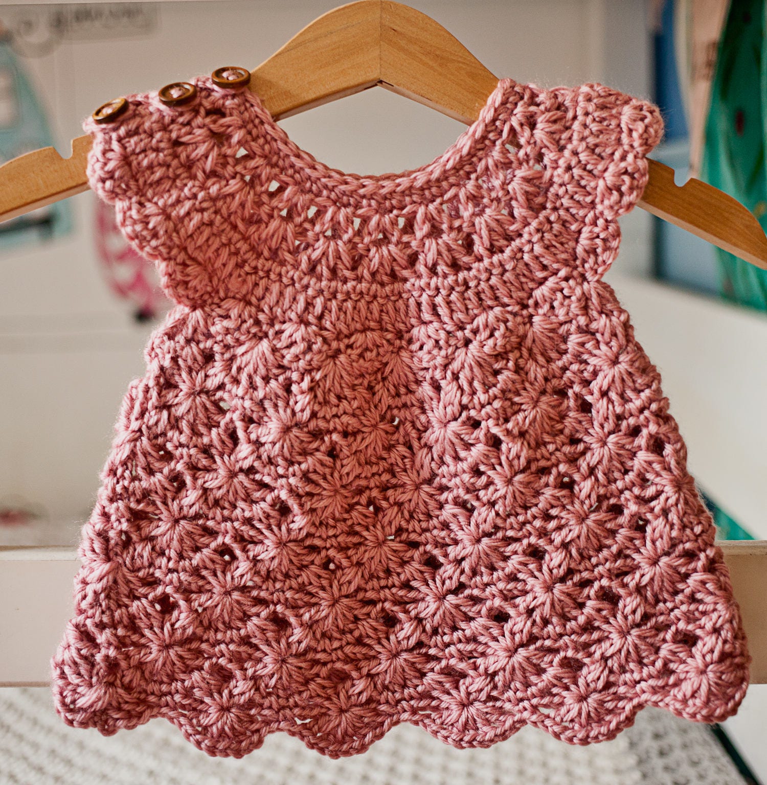 Crochet Dress PATTERN - Rose Blush Dress (sizes up to 7 Years) (english  Only) - Etsy