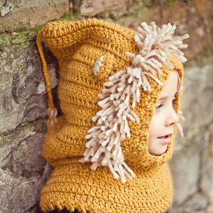 Crochet PATTERN Lion Hooded Cowl baby to adult English only image 3