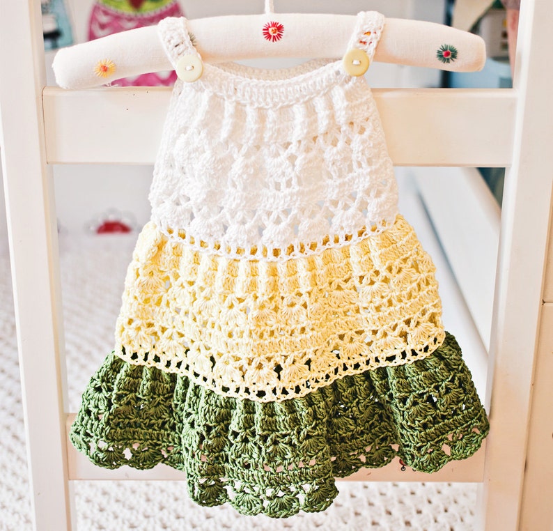 Crochet dress PATTERN Crochet Tiered Dress baby, toddler, child sizes English only image 1