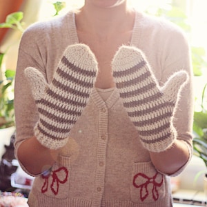 Crochet PATTERN - Striped Mittens (adult, teen, child sizes included)