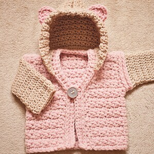 Crochet PATTERN Super Bulky Hooded Vest sizes baby up to 12 years English only imagem 5