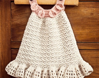 Crochet dress PATTERN - Halter Ruffle Dress (sizes up to 5 years) (English only)