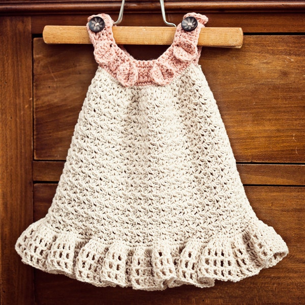 Crochet dress PATTERN - Halter Ruffle Dress (sizes up to 5 years) (English only)