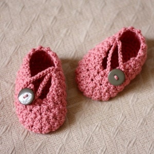 Crochet PATTERN  - Pretty in Pink Baby Booties (English only)