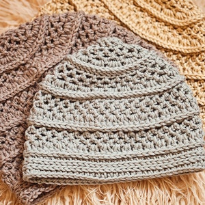 Crochet hat PATTERN - Textured Beanie (sizes baby to adult) (English only)