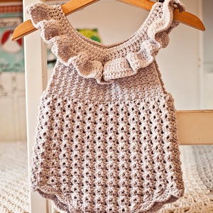 Crochet PATTERN Ruffle Romper sizes 0-6 and 6-12 months English only image 3