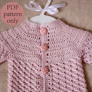 Crochet PATTERN Polka Dot Baby Cardigan english Only - Etsy