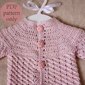 Crochet PATTERN - Polka Dot Baby Cardigan (English only)