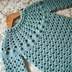 Crochet Dress PATTERN Braid Tunic Dress sizes up to 7 Years english ...