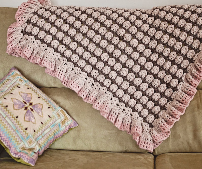 Crochet PATTERN Ruffle Blanket English only | Etsy