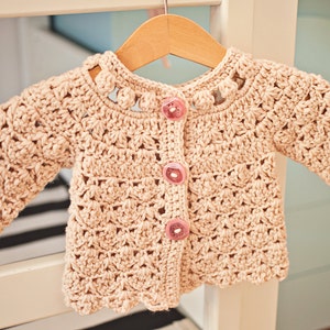 Crochet PATTERN Fun Shell and Cluster Cardigan sizes baby up to 8 years English only image 2