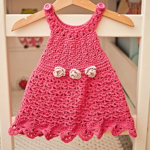 Crochet dress PATTERN Flower Sundress sizes up to 8 years English only image 2