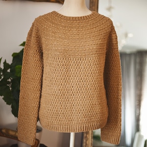 Crochet PATTERN  - Mama Pumpkin Sweater (sizes S, M, L, XL, XXL) (English only)