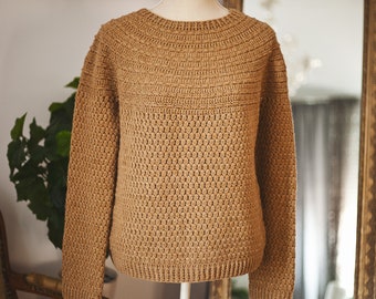 Crochet PATTERN  - Mama Pumpkin Sweater (sizes S, M, L, XL, XXL) (English only)