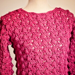 Crochet cardigan PATTERN Ladies Popcorn Sweater English only image 4