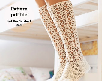Crochet PATTERN  - Ladies Lace Socks (English only)