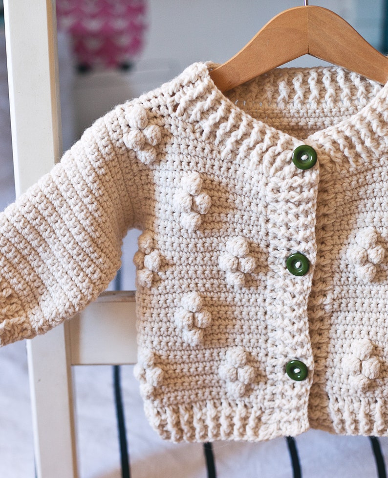 Crochet PATTERN Cotton Flower Cardigan sizes from 1-2y up to 10y English only image 2