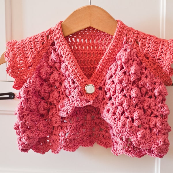 Crochet PATTERN - Candytuft Shrug (sizes from 6m up to 8 years) (English only)