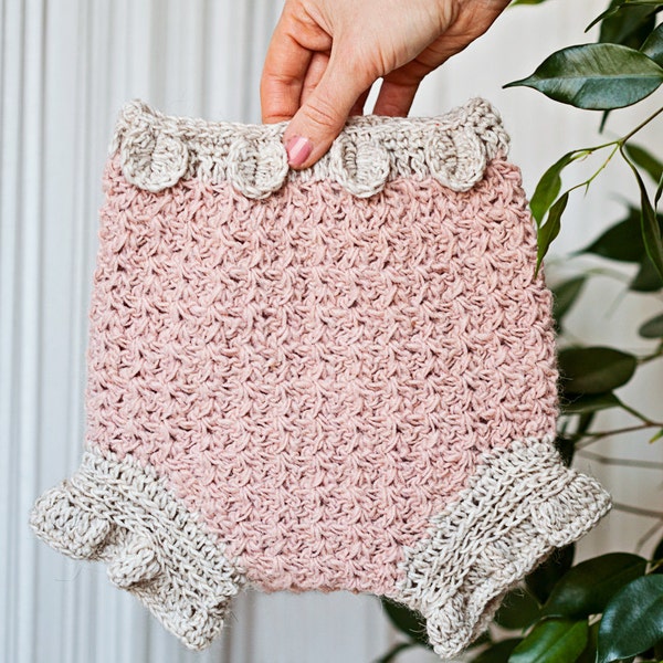 Crochet PATTERN - Petal Diaper Cover (sizes from newborn up to 2years) (English only)