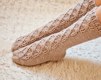 Crochet PATTERN for socks - Cable Socks (English only)