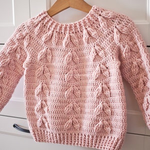 Crochet PATTERN Magnolia Sweater child sizes 6-12m up to 9-10years English only image 6