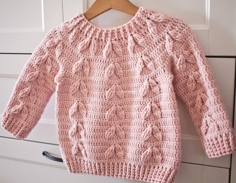 Crochet PATTERN Magnolia Sweater child sizes 6-12m up to 9-10years English only image 6